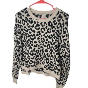 Sincerely Jules Women's Snow Leopard Long Sleeve Sweater XS